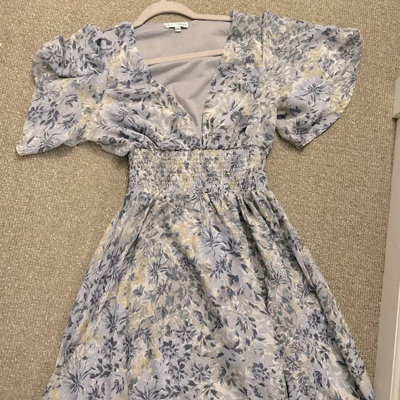 Baltic Born Blue Floral Maxi Dress for Wedding Guest or Event, Bump Friendly - Picture 8 of 14